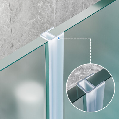 1/2'' Frameless Shower Door Bottom Seal Stop Shower Leaks , Create Water Barrier