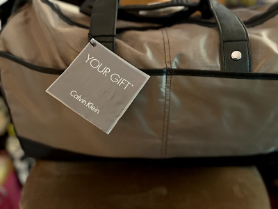 Brand New ''CK'' Calvin Klein Tan & Brown Duffel / Travel / Gym / Carry-On Bag