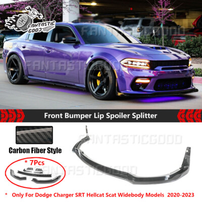 For Dodge Charger SRT Widebody 2020-23 H Style Carbon Fiber Front Bumper Lip Kit