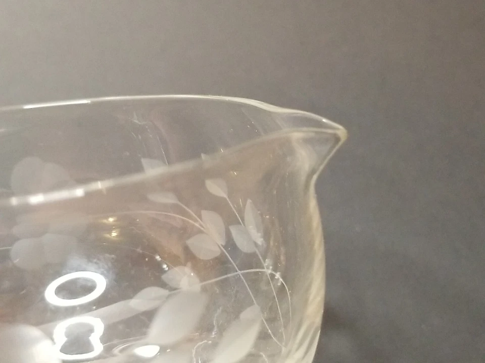 Crema y azucarero de vidrio grabado Princess House Heritage floral grabado Foto 2 de 4