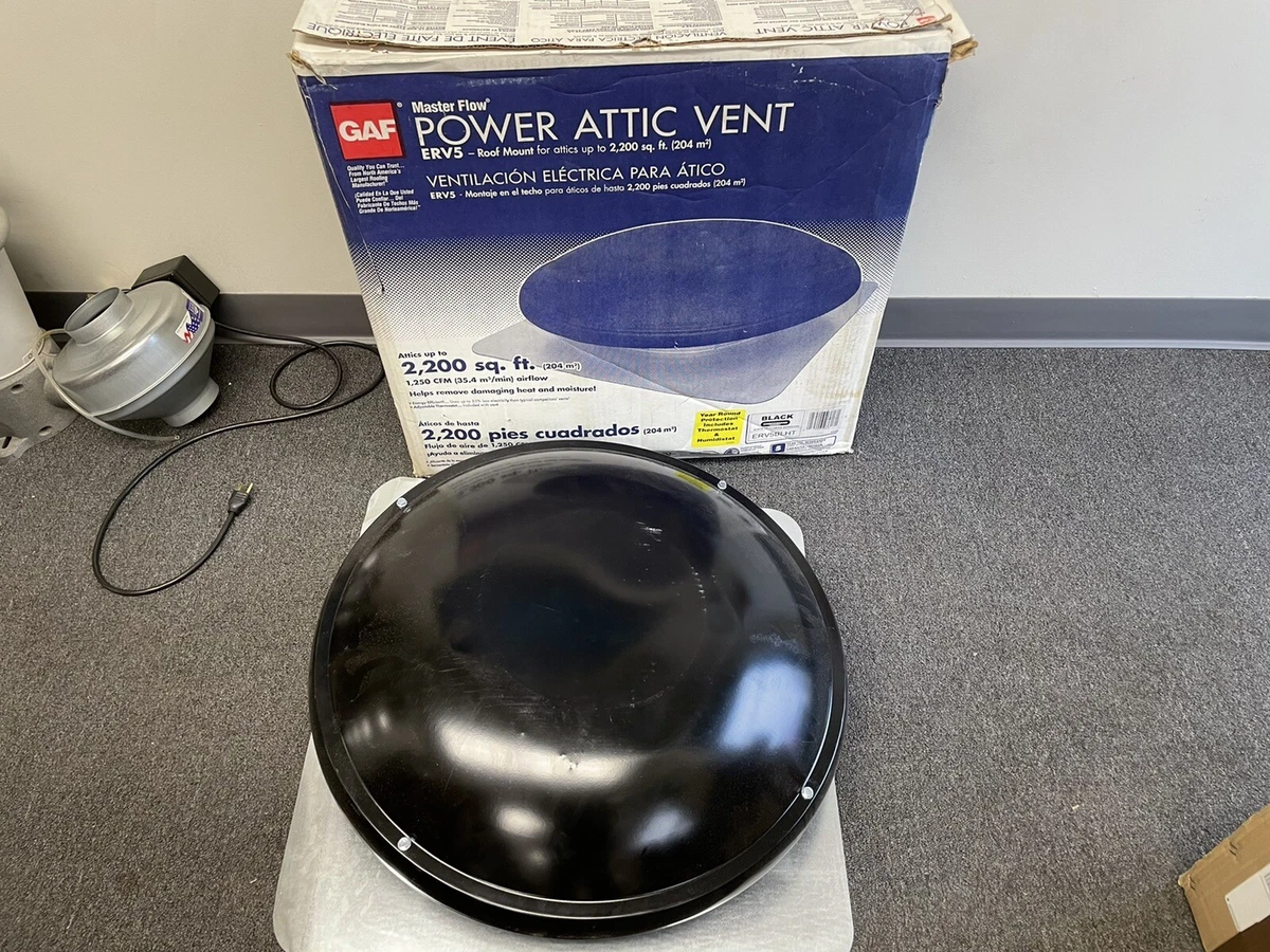 Master Flow ERV5BL 1250 CFM Mill Power Roof Mount Attic Fan Ventilator  Black | eBay