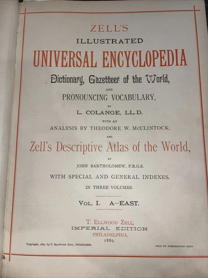 Zells illustrated universal encyclopedia dictionary gazetteer By Batholomew 1889 - Image 3 of 4