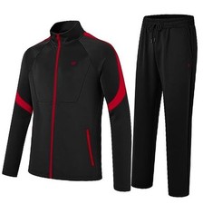 Men's Tracksuits Sweatsuits for Men Athletic Set 2 X-Large 05-black wine Red