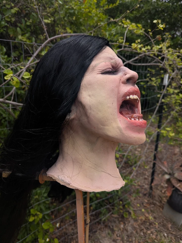 Utilería de Halloween cabeza cortada guarida atracción película de terror profesional  Foto 4 de 4