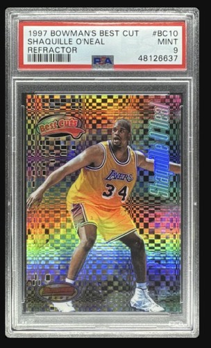 1997 BOWMAN'S BEST BEST CUTS REFRACTOR #BC10 SHAQUILLE O'NEAL PSA 9
