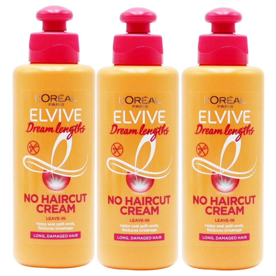 3x L'Oreal Paris Elvive Dream Lengths No Haircut Cream, 200ml