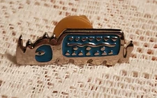 DISNEY SILVER & BLUE RHINO ANIMAL KINGDOM PIN * HAT - VEST - LAPEL *