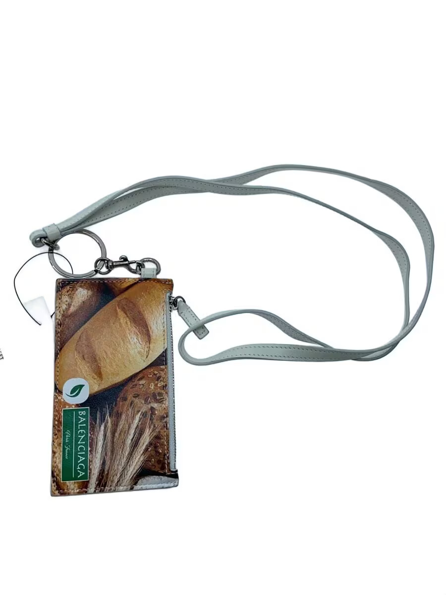 BALENCIAGA Card Case Leather Multicolor All-over Pattern Women's