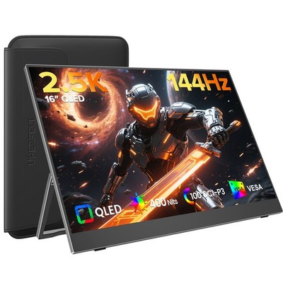16'' 2K 144Hz 100% DCI-P3 QLED Portable Monitor 400 Nits FreeSync Screen Display
