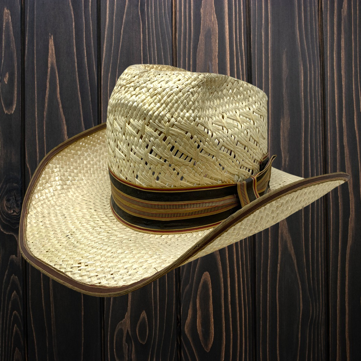 Vintage Resistol Stagecoach Straw Cowboy Hat Sz 7 3/8 Vinylcote
