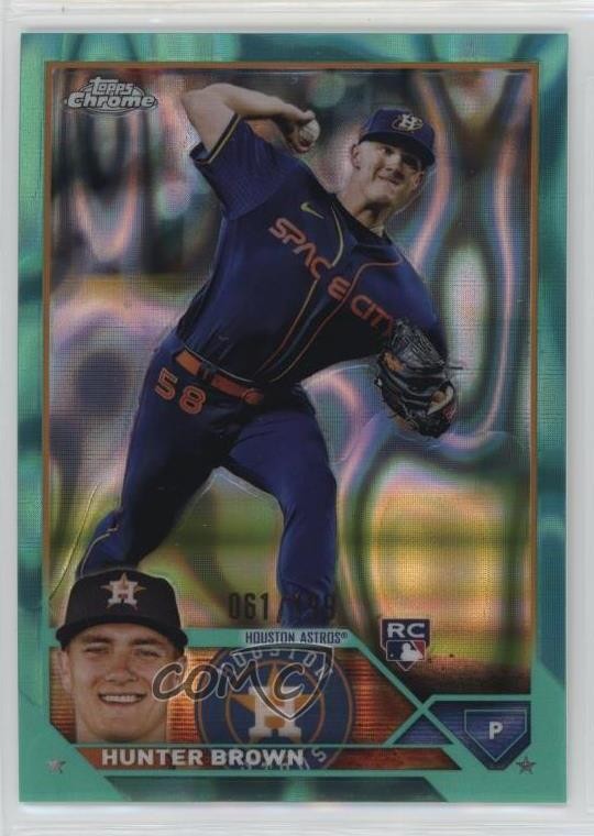 2023 Topps Chrome Aqua Lava Refractor 61/199 Hunter Brown #197 14eo