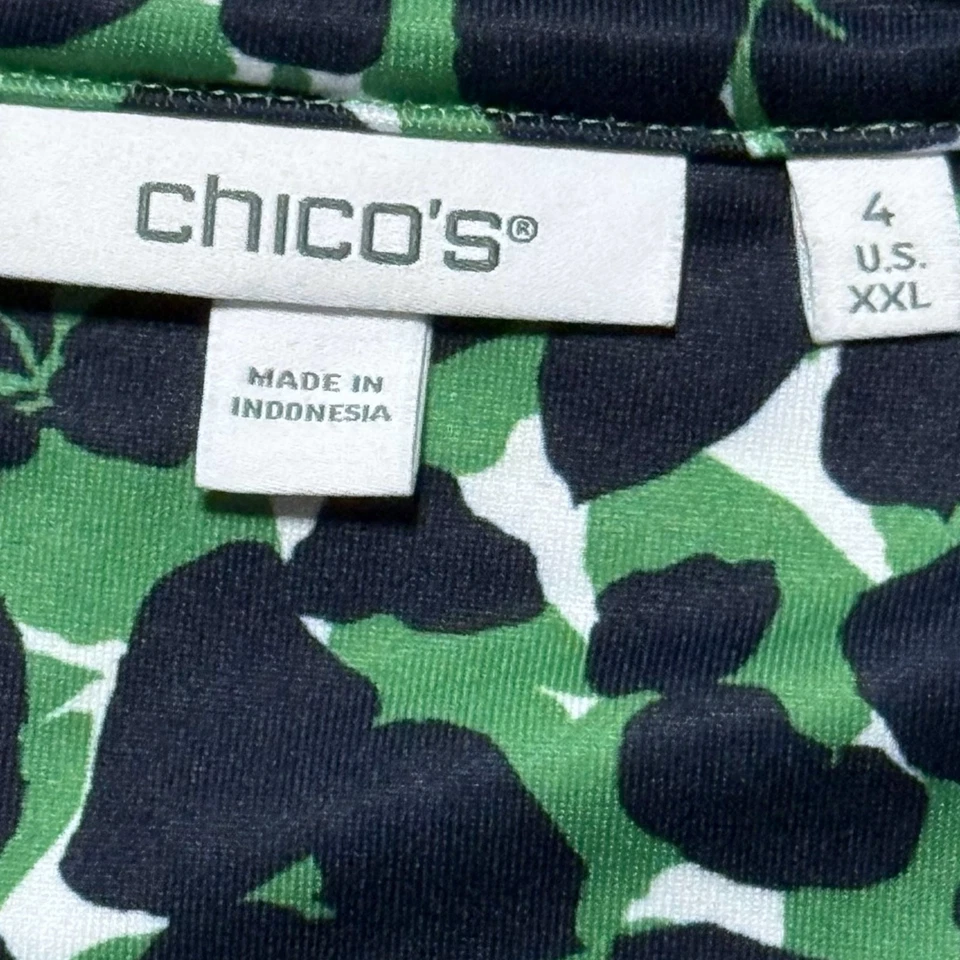 Chico’s Zenergy UPF Mosaic Long Sleeve Top Women Blue Green White Pullover 4 XXL - Image 4 of 4