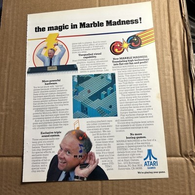 ORIGINAL  11- 8 Marble Madness Magic 1984 arcade  AD FLYER