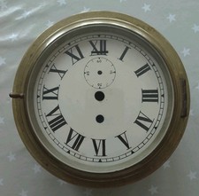 Antique Brass And Steel Ships Fusee Chronometer Clock Case With Dial