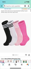 Youth Unisex Knee High Soccer Socks - 4 Pack Soft Cotton Athletic Socks