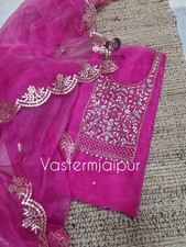 Indian Suits Rani Pink Salwar Kameez Punjabi Suit Wedding Party Wear Kurta Dress