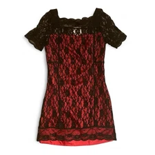 Romeo And Juliet Couture Red And Black Lace Goth Dress Size Medium