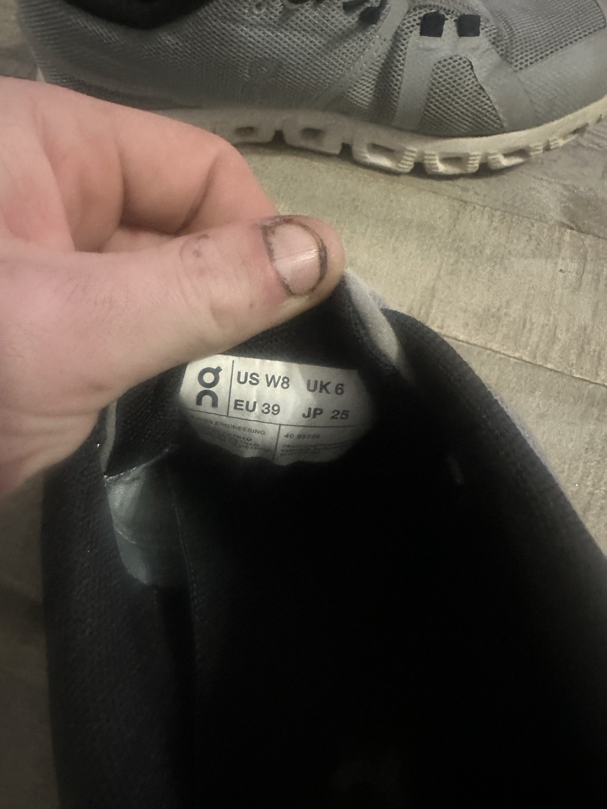 Size 8 On Cloud Terry Gray - image 3