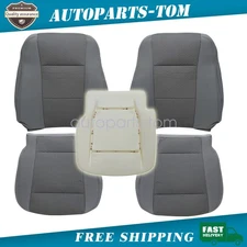 Driver/Passenger Bottom/Top Seat Cover Gray/Foam For 2015-2020 Ford F150 XLT