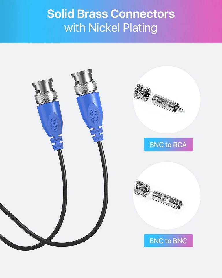 ZOSI 4 Pack 100ft(30M) All-in-One Video Power Cables,BNC Extension Security C... - Image 2 of 4