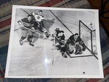 1955 PLAYOFFS TYPE 1 PHOTO JACQUES PLANTE BERT OLMSTEAD NHL HOCKEY AHL QMJHL WHA