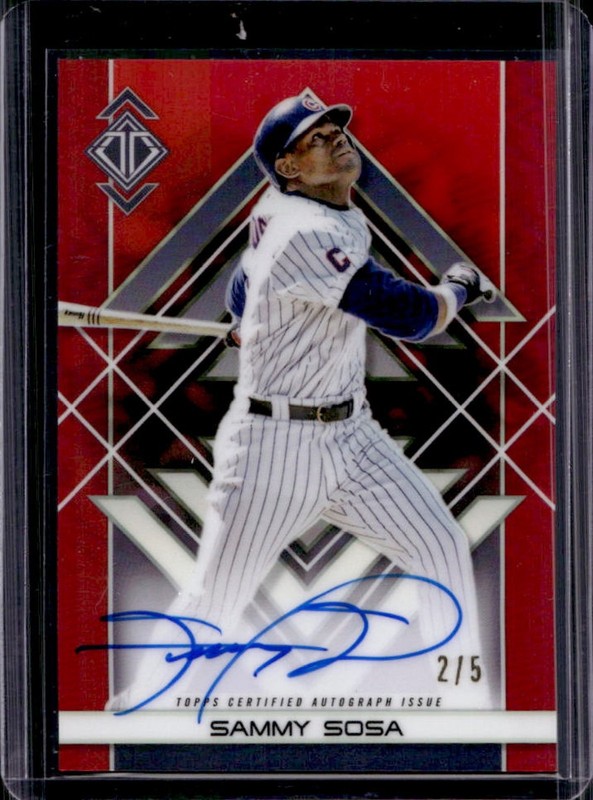 2025 Topps Transcendent Sammy Sosa Icons Chrome Auto Autograph Red Refractor #/5