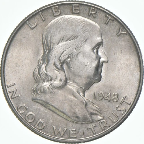 1948-D Franklin Half Dollar AU 90% Silver *4788