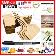Durable T-Type Bamboo Garden Markers - 50 Pack with Easy Write Smooth Surface