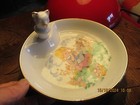 Assiette Chauffante à Bouillie Bébé Limoges Fillette Flute Chèvre Bouchon Ours