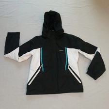 Trespass Coat Tp75 Waterproof Windproof Hooded Zipper Logo Pocket Black Large