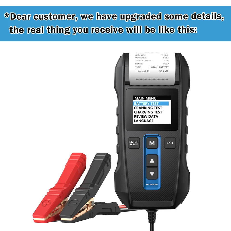 TOPDON BT300P 12V Car Truck Battery Tester Analyzer with Built-in Printer New - Image 2 of 4