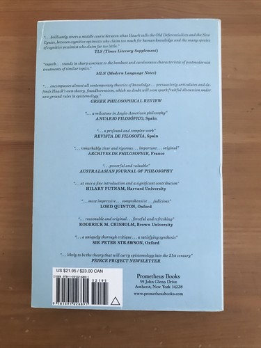 Evidence & Inquiry: A Pragmatist Reconstruction of Epistemology Haack PBK 2009 - Imagen 2 de 2