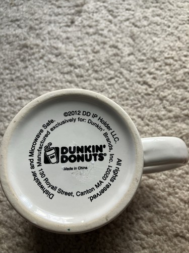 Dunkin Donuts Mug Massachusetts Runs on Dunkin 2012 Coffee Cup Collectible - Picture 3 of 3