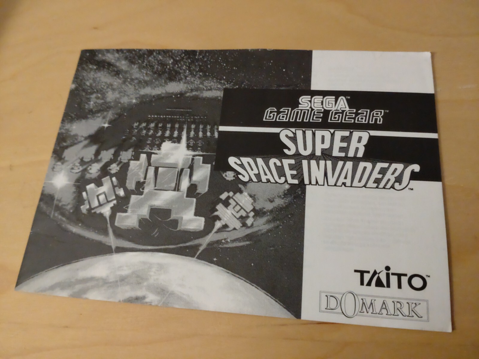 Notice Super Space Invaders Game Gear