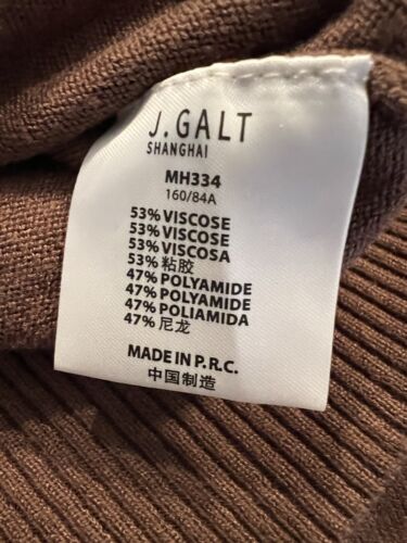 Brandy Melville John Galt V Neck Long Sleeve Cropped Sweater Brown One Size - Picture 2 of 4