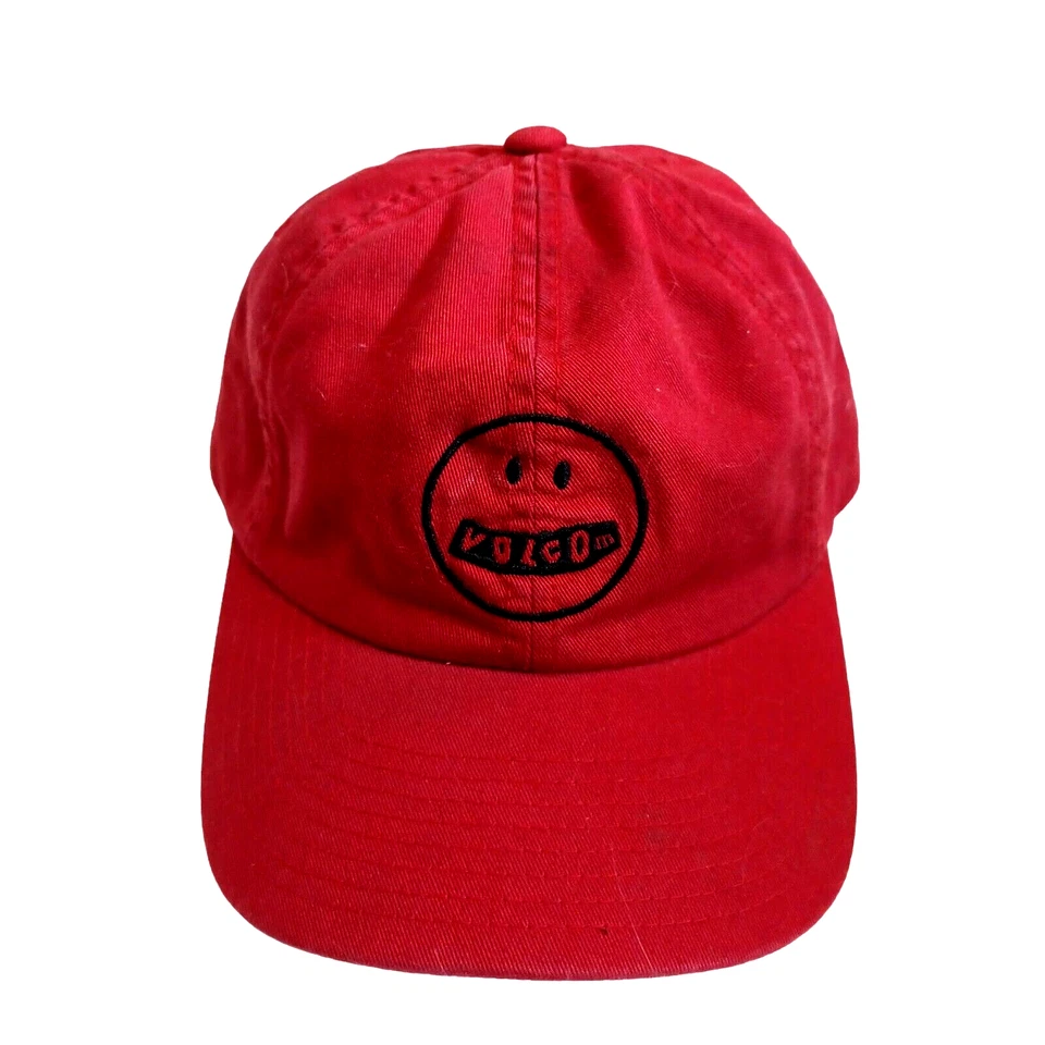 Volcom Smiley Face Adjustable Trucker Hat Logo Red - Image 2 of 4