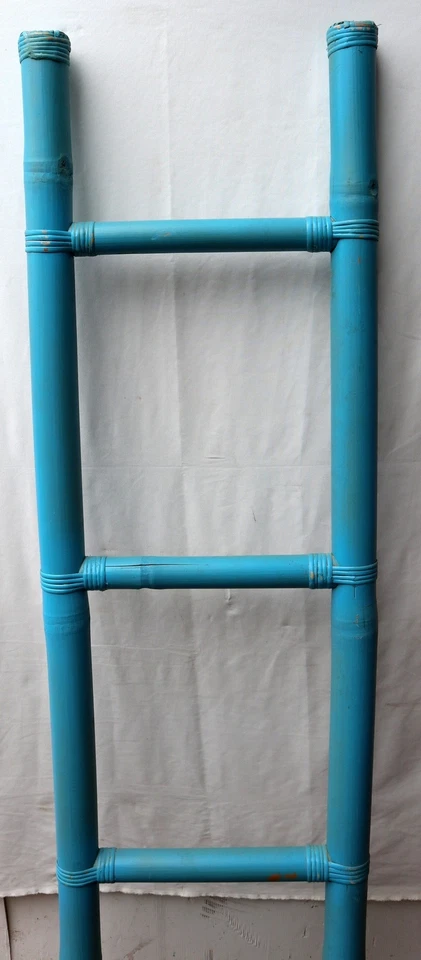 Scala En Bambú CM 160X40 Étnico Puerta Toallas Baño Azul Cielo Bambú - Imagen 2 de 4