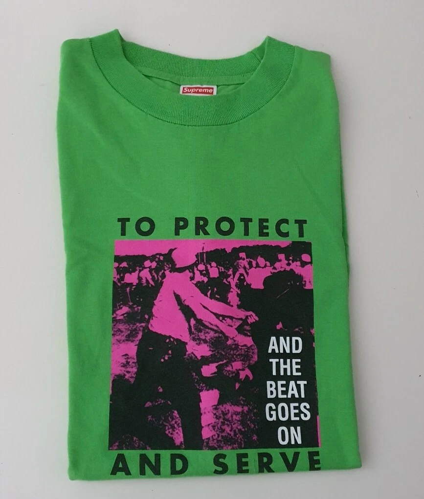 SS08 Supreme pour Protéger Et Servir T Shirt Taille M T Shirt Vintage Très Rare