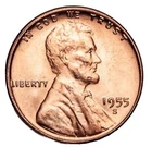 1955-S Gem Red BU US Lincoln Wheat Cent Penny Fast S&H W/Tracking!!