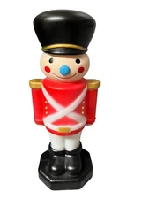 Holiday Time Christmas Toy Soldier 11in Tabletop Blow Mold Light Up Decoration