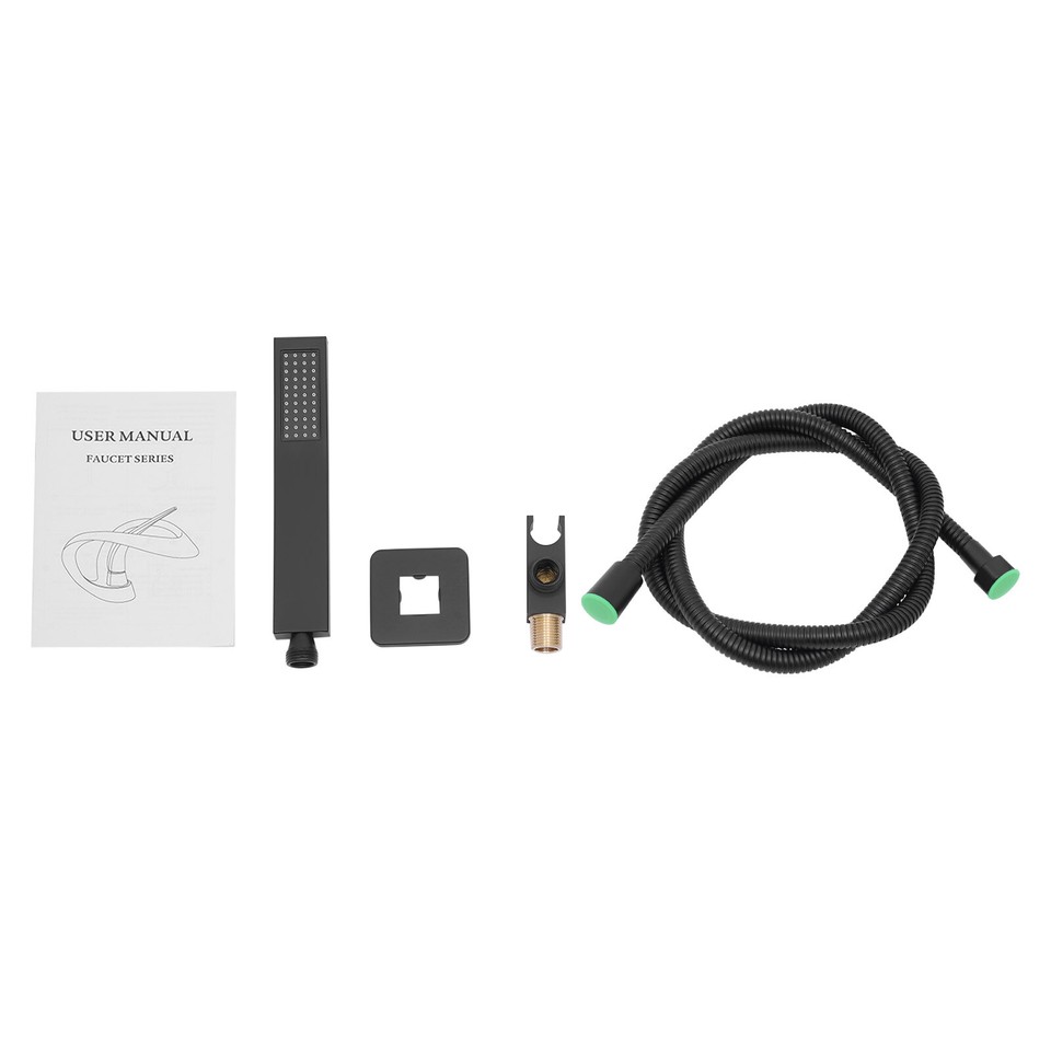 Brass High Pressure Hand Held Shower Square Head Matte Black for