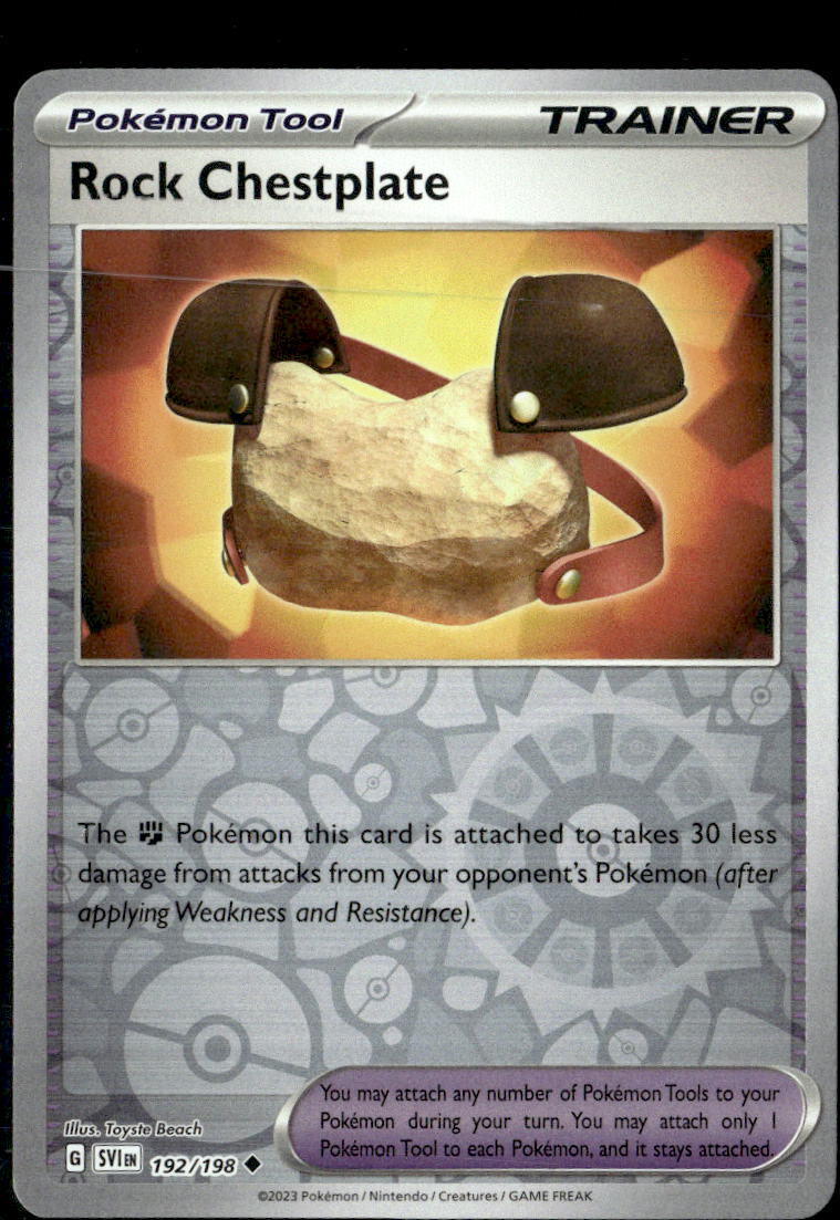 Pokemon Rock Chestplate 192/198 Scarlet Violet Base Reverse Holo 2 Card Lot