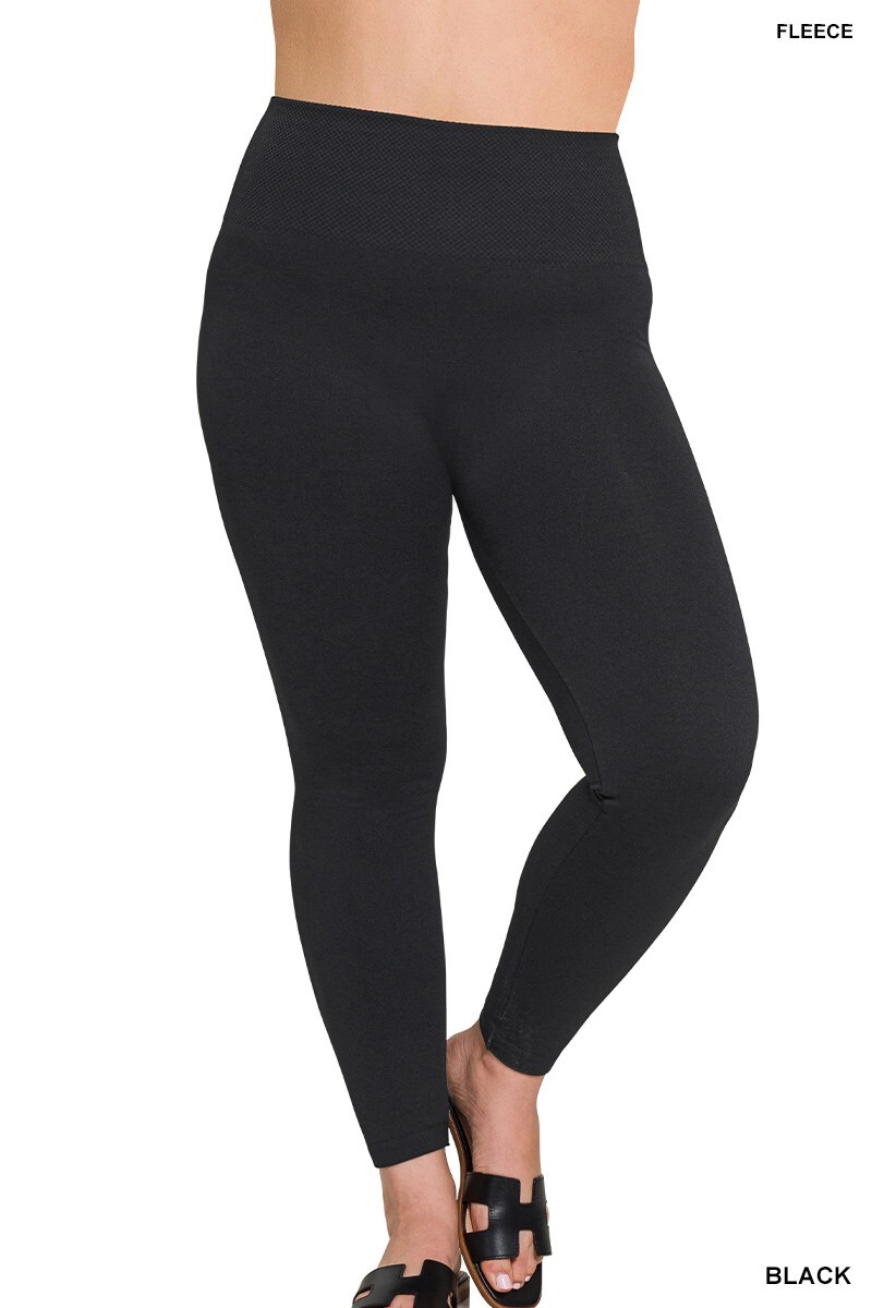 Womens PLUS Size ZENANA Full Ankle Length Leggings Cotton Stretch