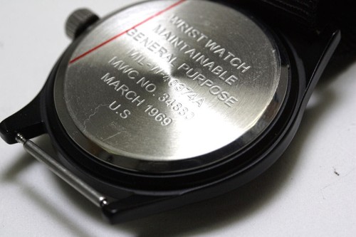 MWC Black 1970s Pattern Vietnam Military Watch on Nylon Military Webbing Strap - Picture 3 of 9