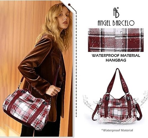 Geräumige modische Hobo Damenhandtaschen Damen Geldbörse Schulranzen Schultertaschen - Bild 5 von 6