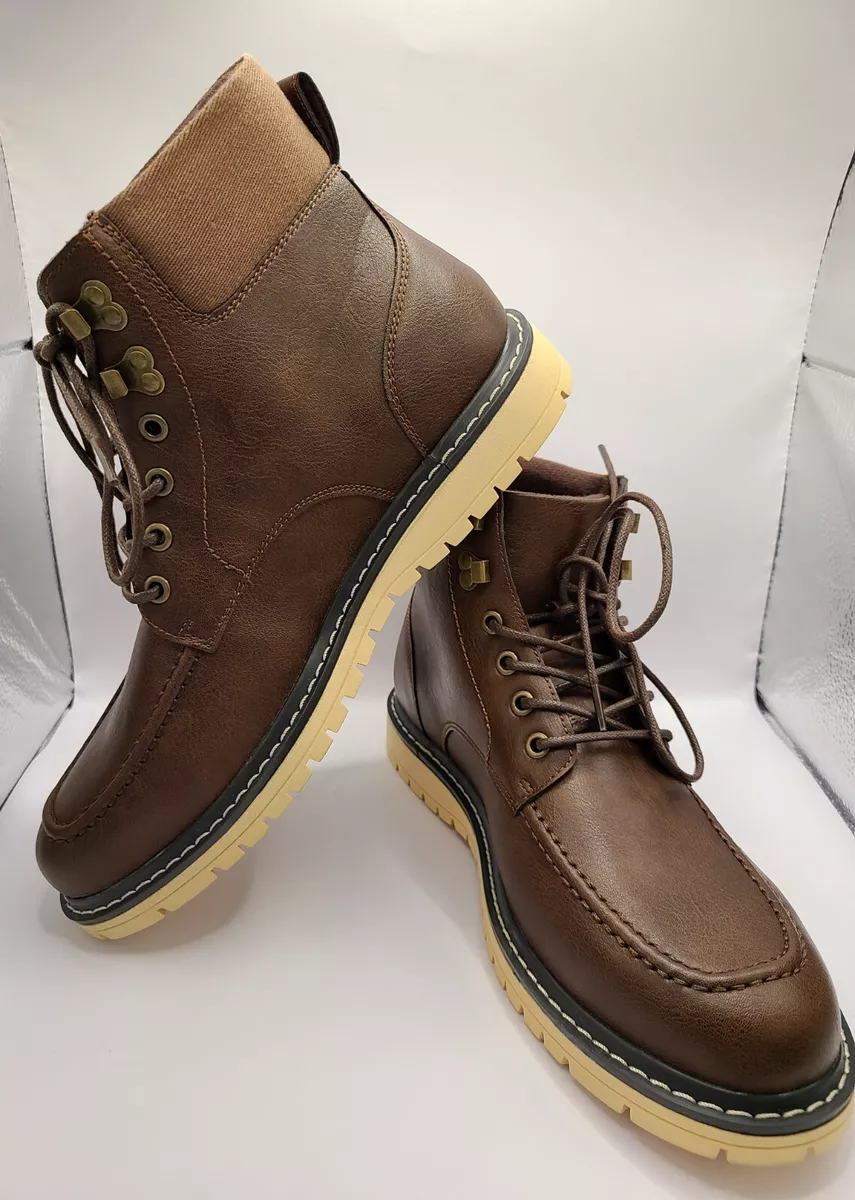 Man made hotsell leather boots