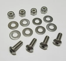 4 Stainless Steel Motorcycle License Plate Frame Bolts Set Tag Fastener Screws