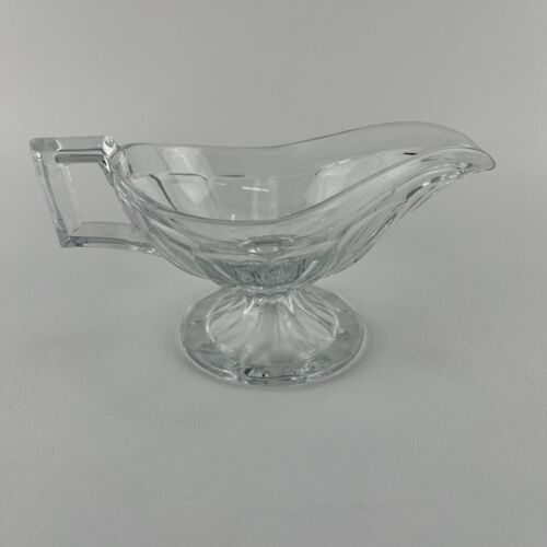 Sauce Boat Heisey Narrow Flute Clear Pattern French Dressing Stem 393 - Picture 1 of 14