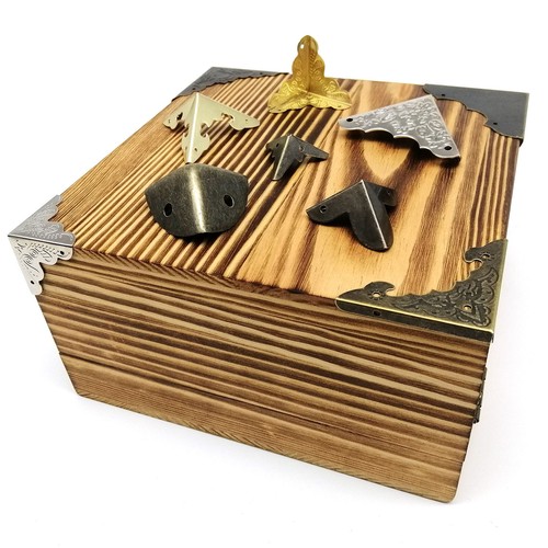 12pcs Decorative Jewelry Chest Wine Gift Box Wooden Case Corner Protector Cover - Picture 3 of 20