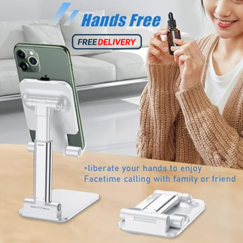 Adjustable Cell Phone Tablet Stand Desktop Holder Mount Mobile Phone, iPad WHITE - Picture 7 of 10